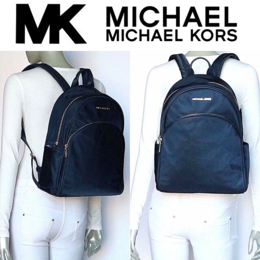 🆕 Navy Nylon Backpack MICHAEL KORS Jet Set Abbey